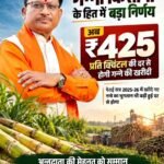 गन्ना मूल्य में छत्तीसगढ़ देश में नंबर वन, किसानों को अब 425 रुपये प्रति क्विंटल की दर से होगा भुगतान….